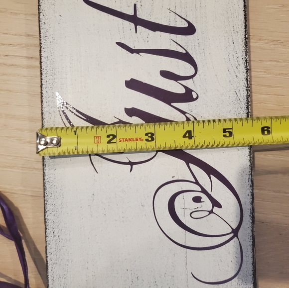 Handmade Wooden Purple Reversible Just Married Mr. Mrs. Wooden Signs - Picture 7 of 9